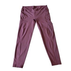 NWT Zenana Womens 3XL Plus Size Purple Plum Wide Waistband Full Length Leggings